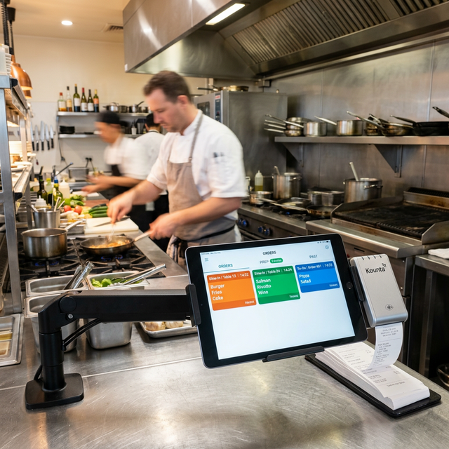 Interface de gestion restaurant sur tablette